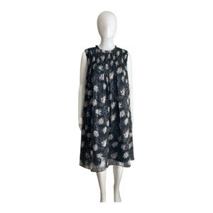 Joie Printed Navy Blue and Beige Printed Dress Size XL